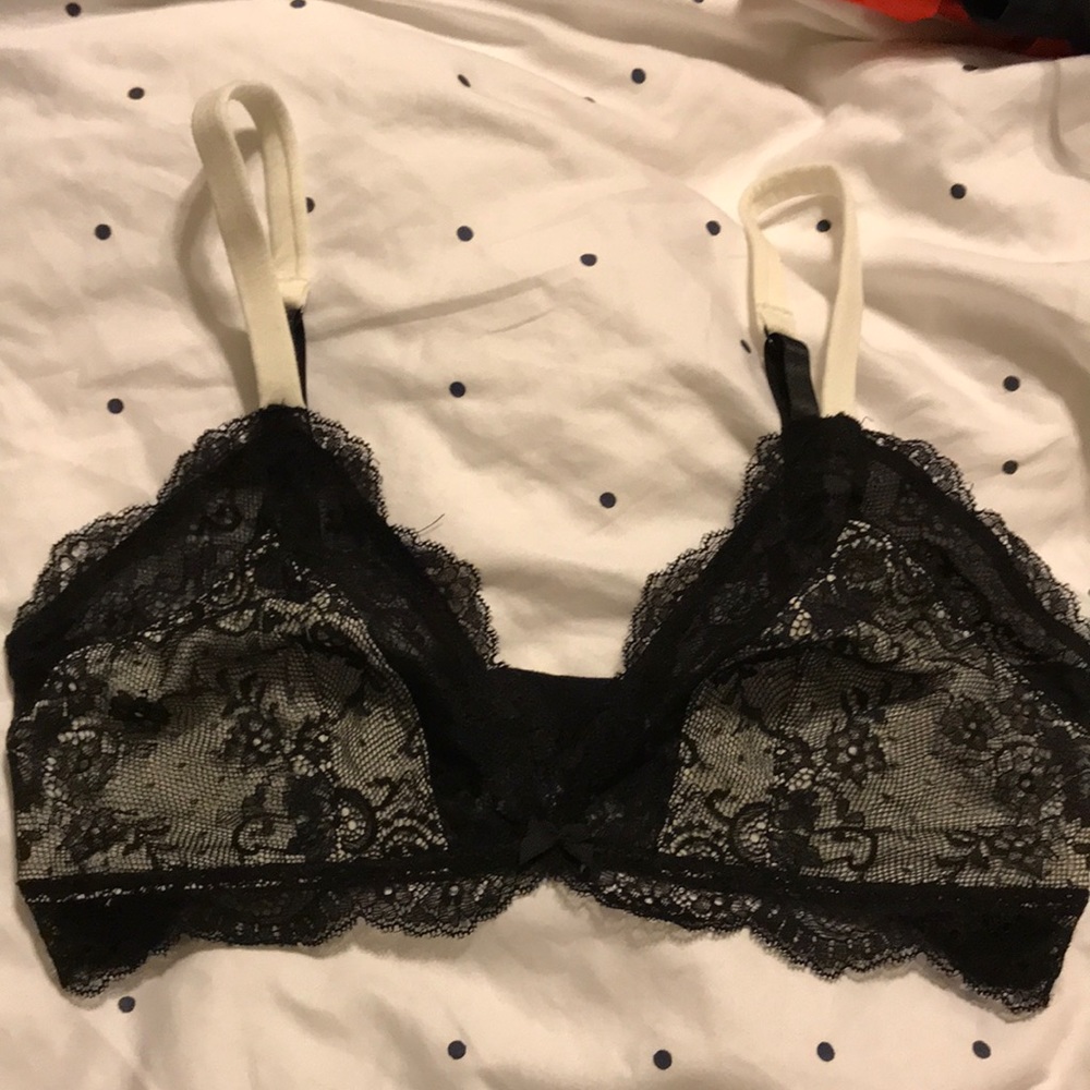 Blush brand black and white lace bralet size m